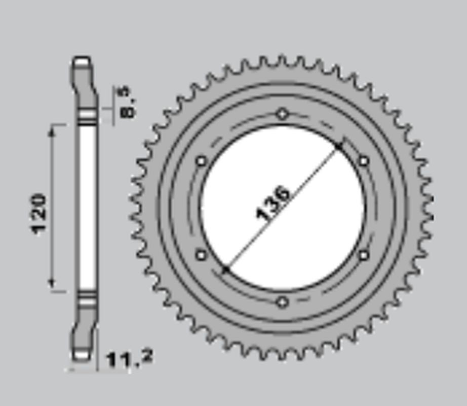 REAR SPROCKET 827 47 YAMAHA TZR125R 91(ITALY)