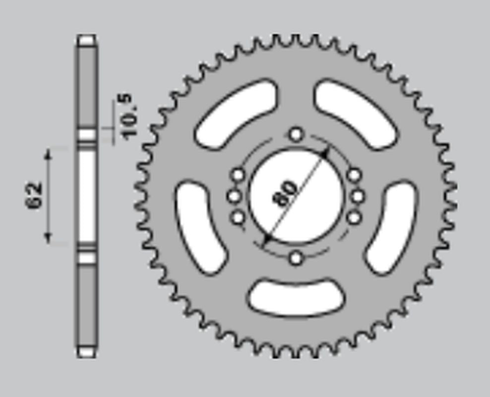REAR SPROCKET 843 48 YAMAHA DT80LC