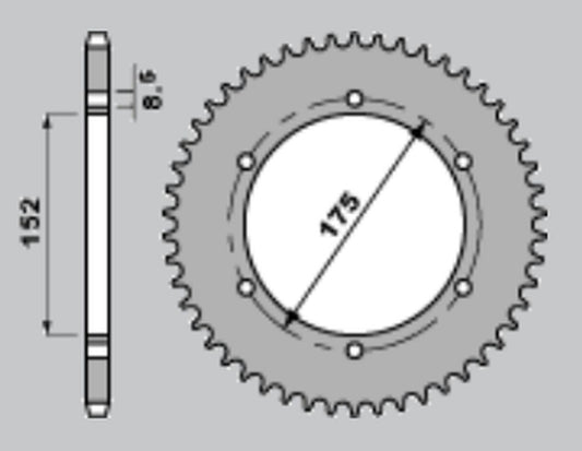 REAR SPROCKET 844 55 YAMAHA DT125R 88-92