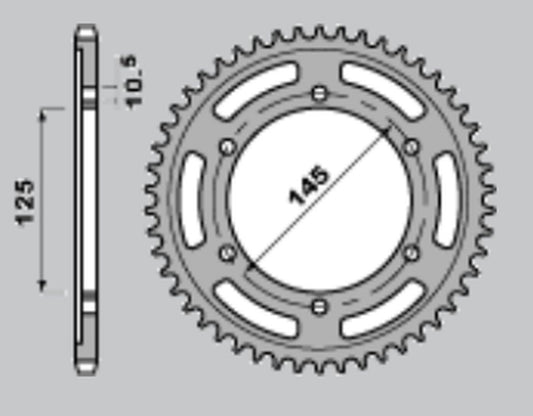 REAR SPROCKET 865 43 YAMAHA FZ750 87-91 (CHAIN 530)(JTR865.43)