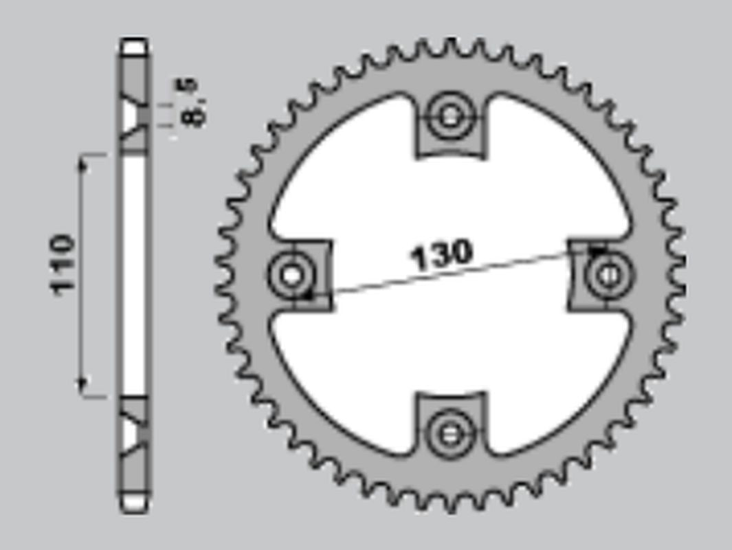 REAR SPROCKET ALUMINUM (ANODIZED) 4306 56 HONDA CR80/85 85-07 COLOR RED (CHAIN 420)