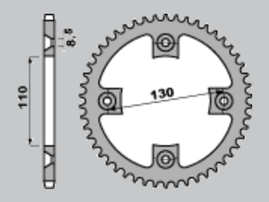 REAR SPROCKET ALUMINUM (ANODIZED) 4306 56 HONDA CR80/85 85-07 COLOR RED (CHAIN 420)
