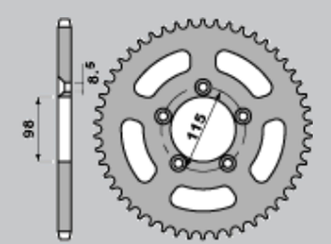 REAR SPROCKET ALUMINUM (ANODIZED) 4552 50 KTM SX65 04-11, SX65 12-21(+2)(JTR894.50) COLOR ORANGE