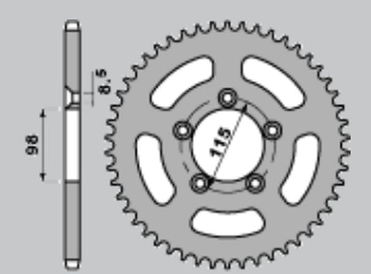 REAR SPROCKET ALUMINUM (ANODIZED) 4552 50 KTM SX65 04-11, SX65 12-21(+2)(JTR894.50) COLOR ORANGE