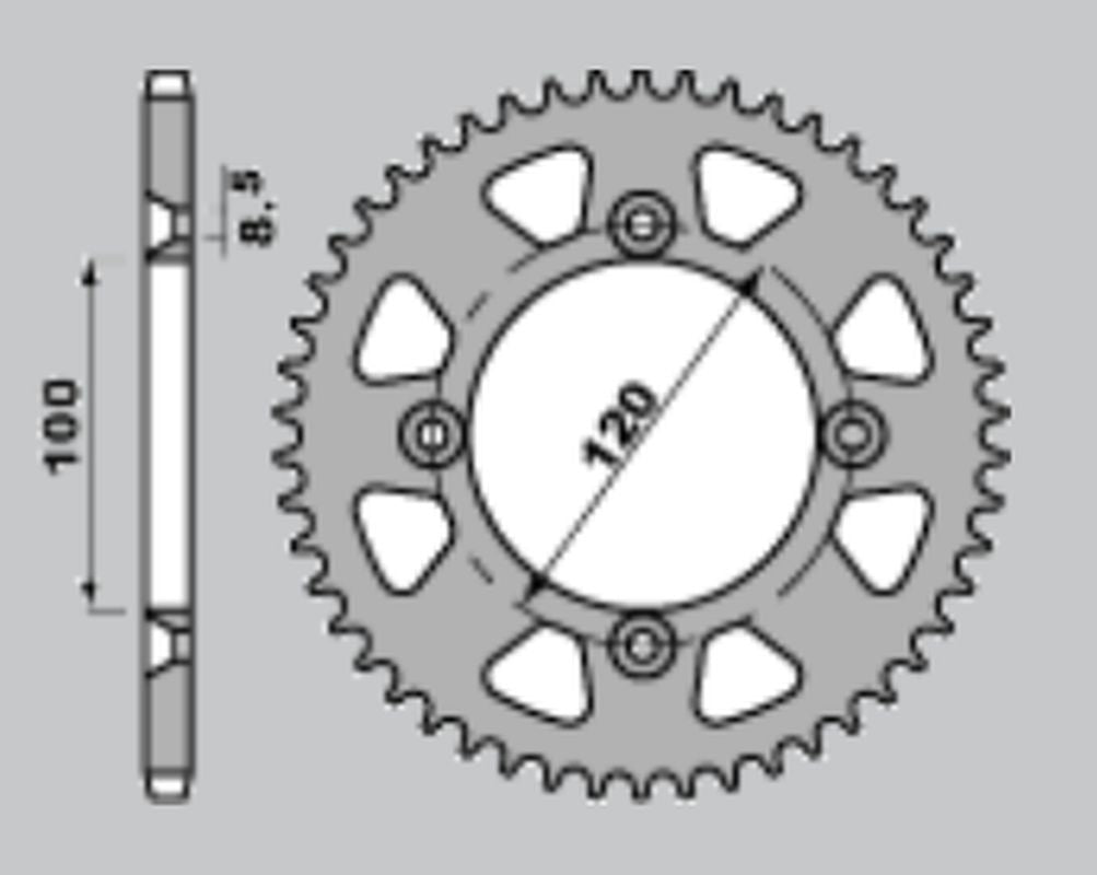 REAR SPROCKET ALUMINUM (ANODIZED) 798 48 SUZUKI RM80 83-01, RM85 02-20, YAMAHA YZ80 93-01, YZ85 02-24 COLOR BLUE