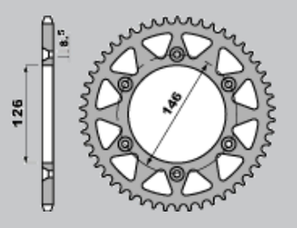 REAR SPROCKET ALUMINUM (ANODIZED) 808 48 SUZUKI DRZ400 00-24, RM125/250, RMZ250/450 (JTR808.48) COLOR GOLD