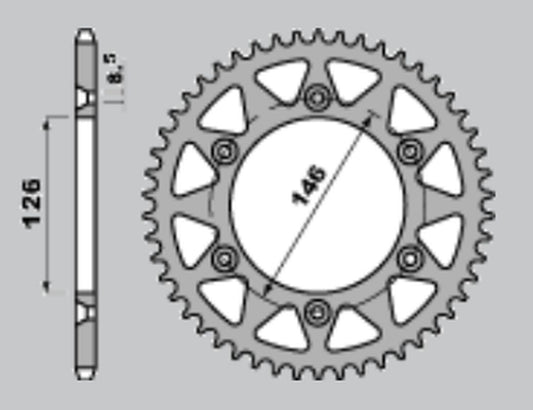 REAR SPROCKET ALUMINUM (ANODIZED) 808 48 SUZUKI DRZ400 00-24, RM125/250, RMZ250/450 (JTR808.48) COLOR GOLD