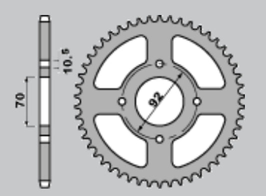 REAR SPROCKET KAWASAKI Z250/400/440/500/550 78-85, GPZ250 83-85 (CHAIN 530)(47644JT)