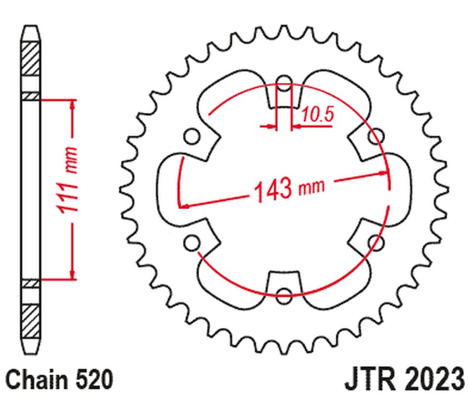 Rear Sprocket 4764 42 ROYAL ENFIELD CLASSIC / METEOR 350 '31-'23 (476442JT) (Chain. 520) (OEM: 1100701B)