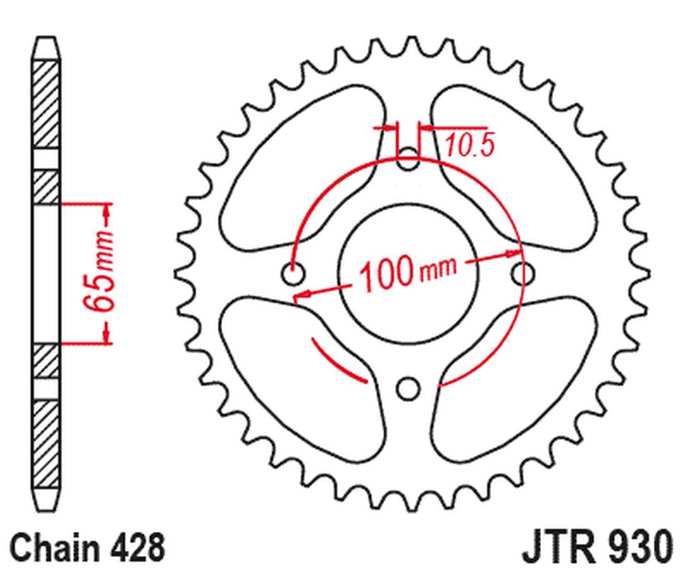 Rear Sprocket SYM VF 185 '18-'23 (Chain. 520)