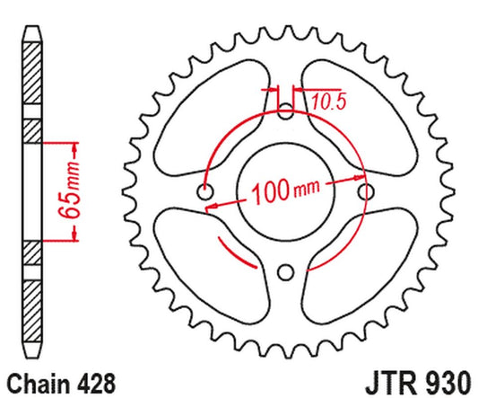 Rear Sprocket SYM VF 185 '18-'23 (Chain. 520)