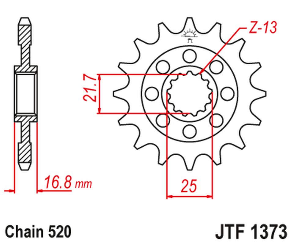 Front Sprocket 2042 15 HONDA NC 750X/S/DCT '14-'15, INTEGRA 750 DCT '14-'15 (204215JT) (Chain. 520) (-1)