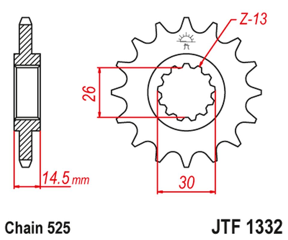 Front Sprocket 2047 17 HONDA CB 750F2 '92-'00 (204717JT) (Chain. 525)
