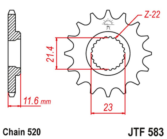 Front Sprocket 2051 13 YAMAHA TT 250 '93-04' (205113JT) (Chain. 520)