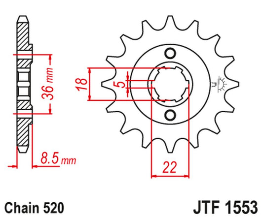 Front Sprocket 2052 14 YAMAHA XT 250 TL (JAPAN) '83-84' SRX 250 '87' (205214JT) (Chain. 520)