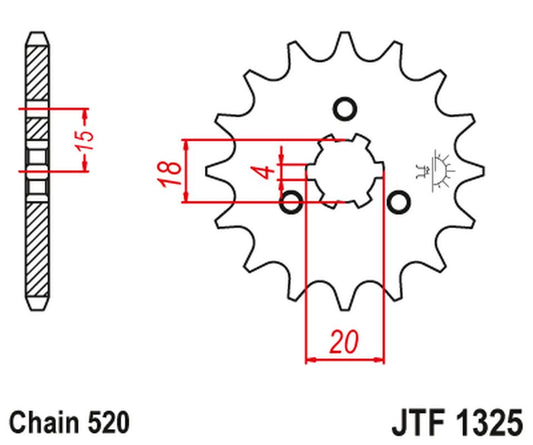 Front Sprocket 2056 11 HONDA ATC 185/200 '80-86' (205611JT) (Chain. 520)