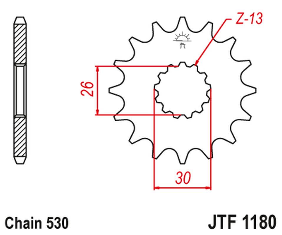 Front Sprocket 2090 17 Z Rubber TRIUMPH DAYTONA 955/SPRINT ST/SPRINT GT (209017JTRB) (Chain. 530)