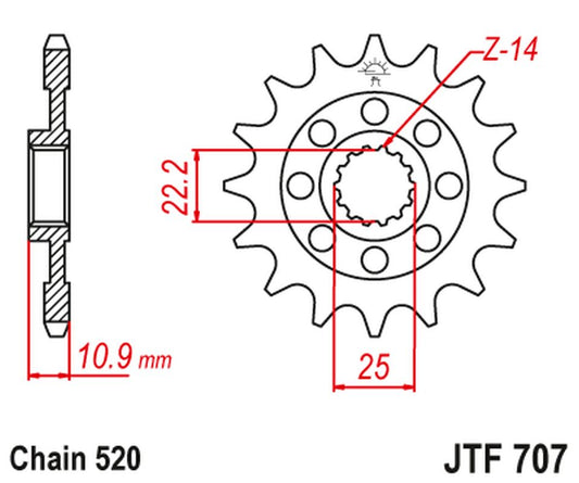 Front Sprocket 2145 16 APRILIA 450/550 RXV-SXV 06-12 (214516JT) (Chain.520)