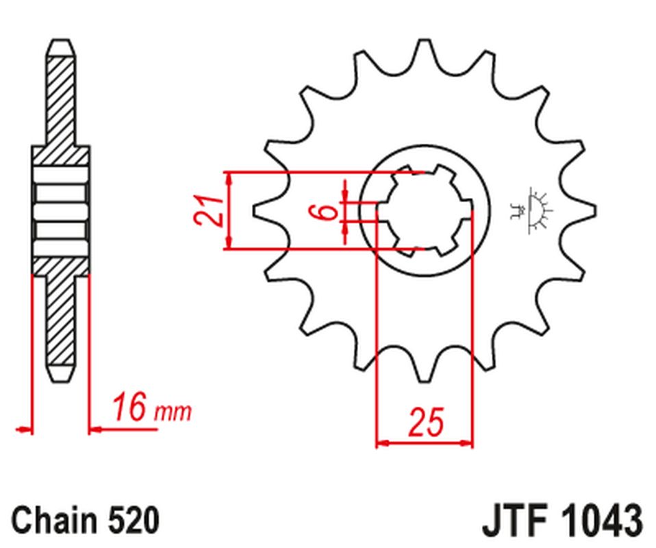 Front Sprocket 2152 14 KYMCO 250 VENOX '04-09' (215214JT) (Chain. 520)