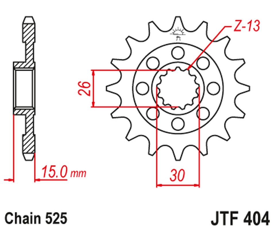 Front Sprocket 2198 14 BMW S1000RR '09-'20 (219814JT) (Chain. 525) (-3)