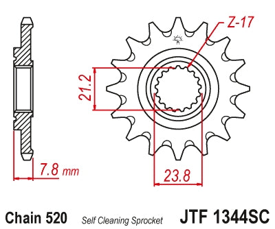 Front Sprocket 2320 14 HONDA CRF 250R 18-19 Self-cleaning (232014JTSC) (Chain. 520)