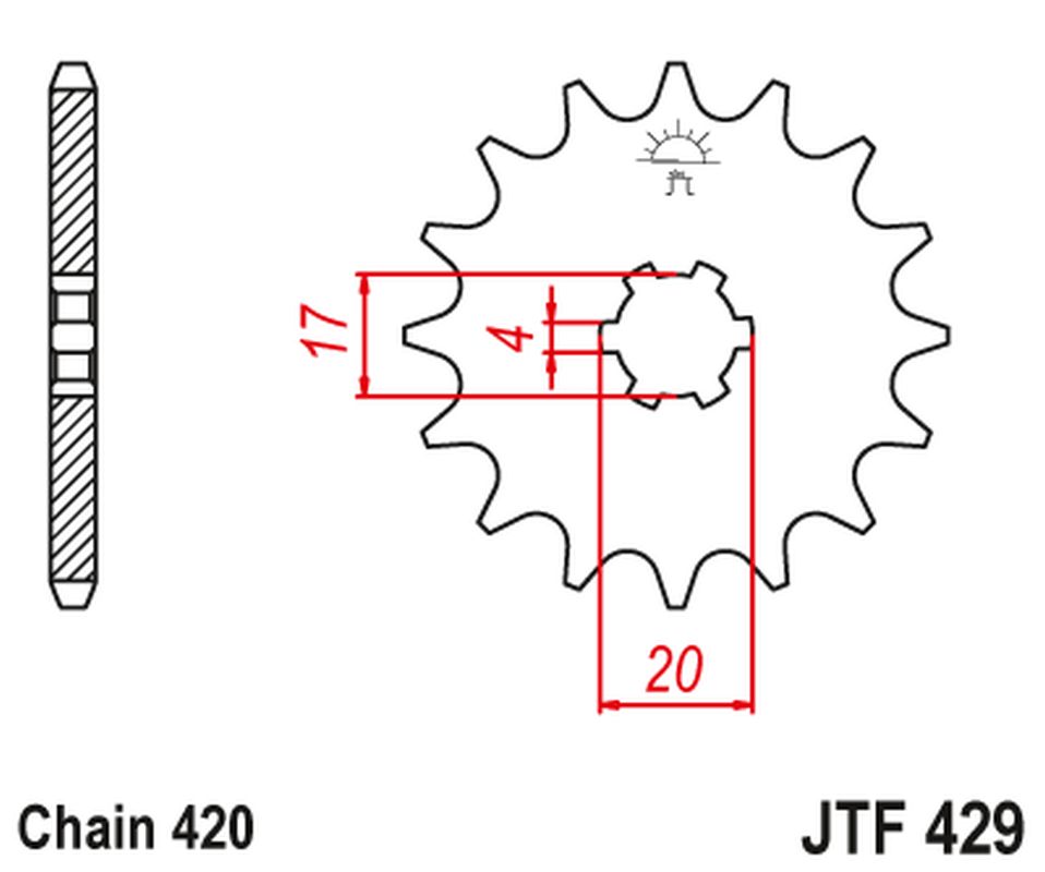 Front Sprocket 249 13 SUZUKI RM 50 '81-81' (24913JT) (Chain. 420)