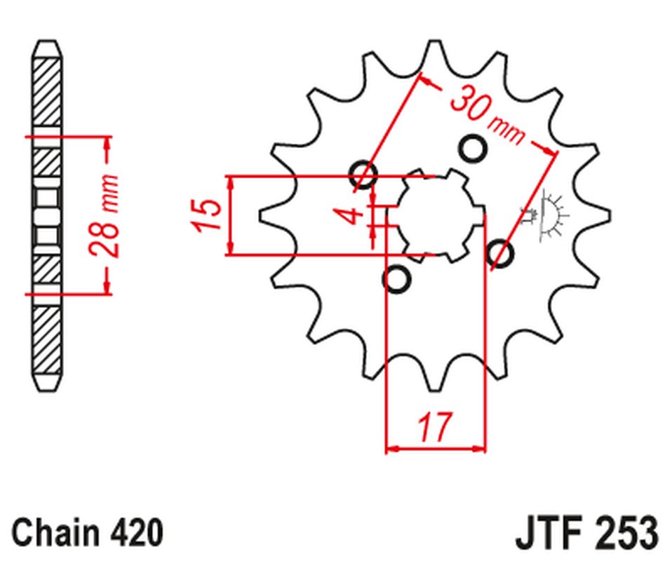Front Sprocket 255 12 HONDA MTX/MBX/XR 80 (25512JT) (Chain. 420)