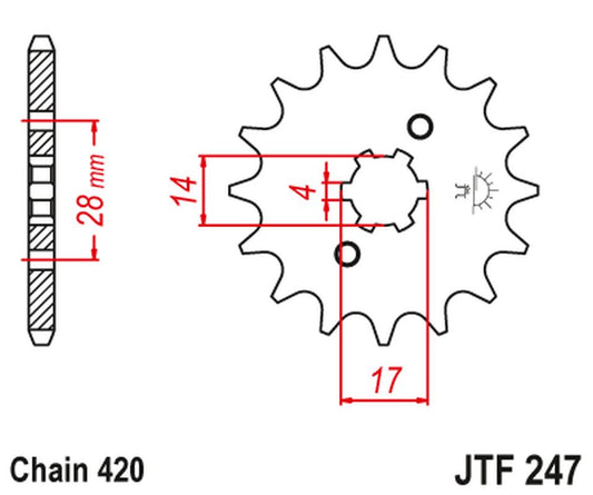 Front Sprocket 261 13 HONDA C 50 CUB (26113JT) (Chain. 420)