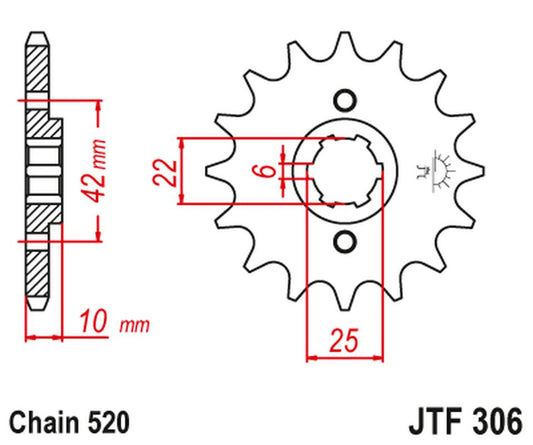 Front Sprocket 281 14 HONDA NX 650 DOMINATOR '88 (Thickness 10MM) (28114JT) (Chain. 520) (-1)