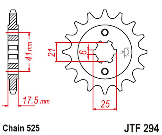 Front Sprocket 284 14 HONDA XBR 500 '87-'91 (28414JT) (Chain. 525) (-1)