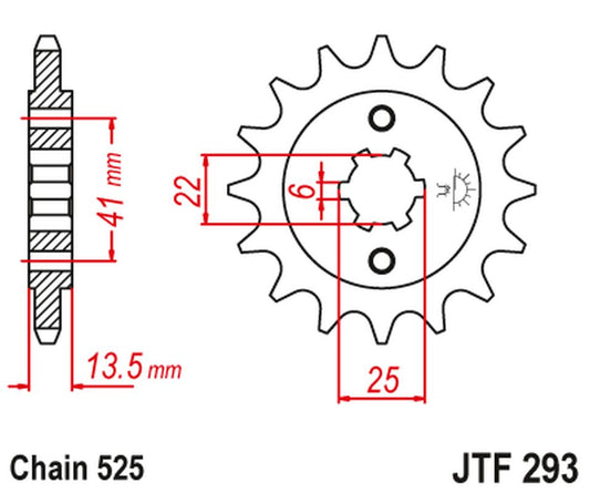 Front Sprocket 293 14 HONDA XL 600V '87-'88 (PD06) (29314JT) (Chain. 525) (-1)