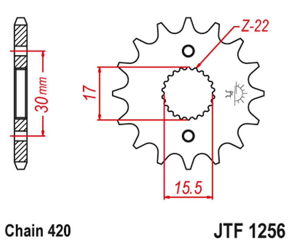 Front Sprocket 332 16 HONDA CRF 50F '04-'12, XR 50 '00-'03 (33216JT) (Chain. 420)