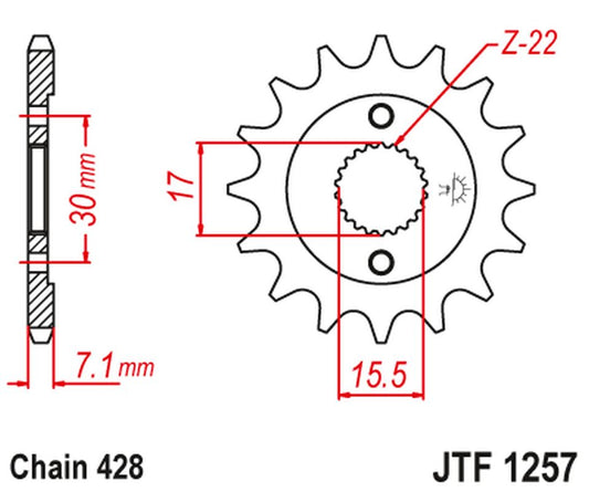 Front Sprocket 332M 14 HONDA CR80/85 (332M14JT) (Chain. 428)