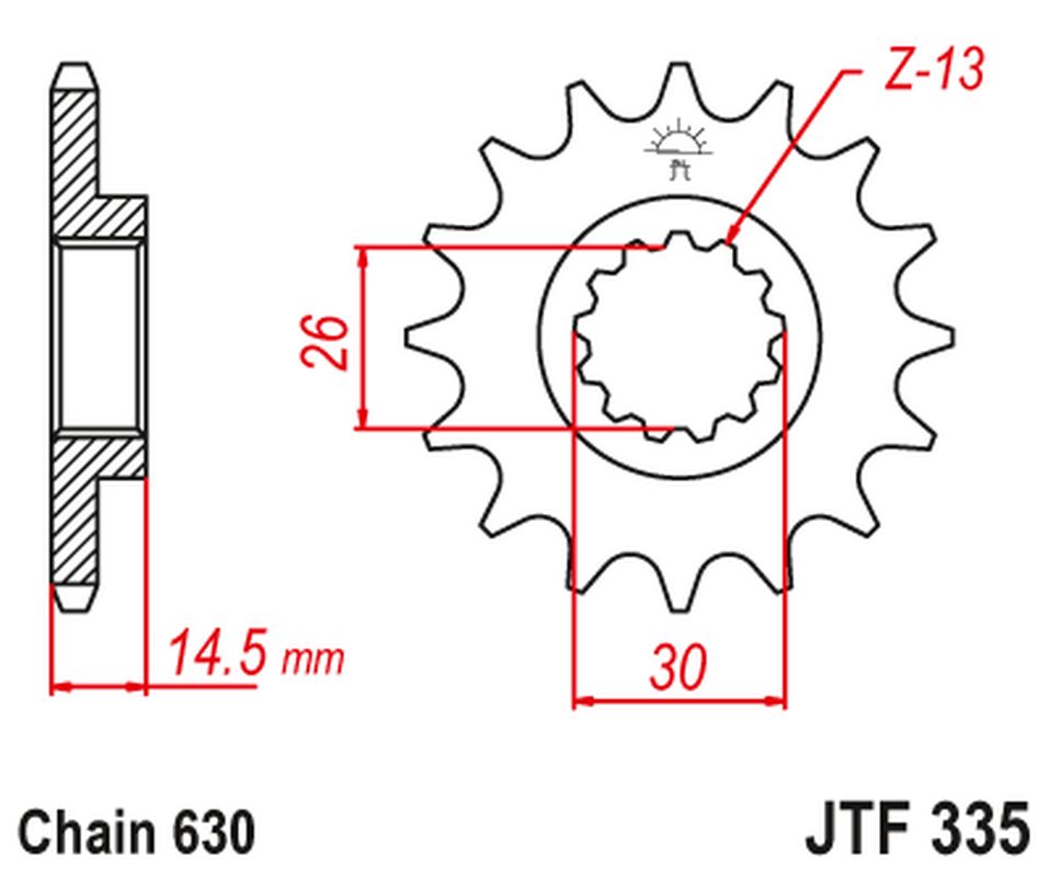 Front Sprocket 335 15 HONDA CB 750 F/K '77-78' (33515JT) (Chain. 630)