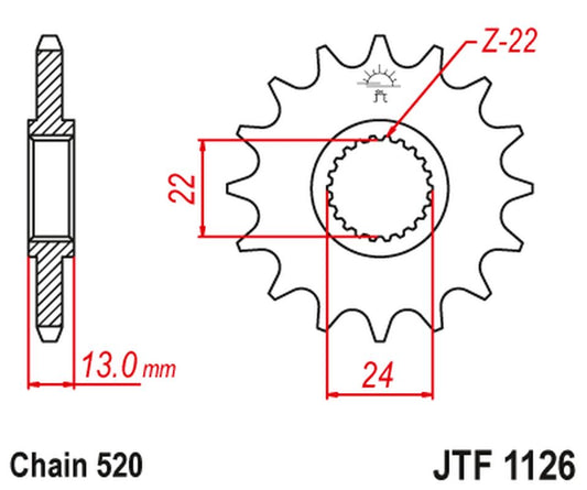 Front Sprocket 402 16 APRILIA 650 PEGASO '91-97' (40216JT) (Chain.520)