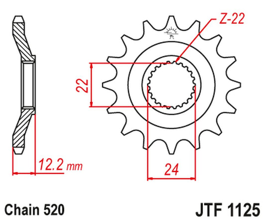 Front Sprocket 405 16 APRILIA 600 '85-'87 (40516JT) (Chain. 520)