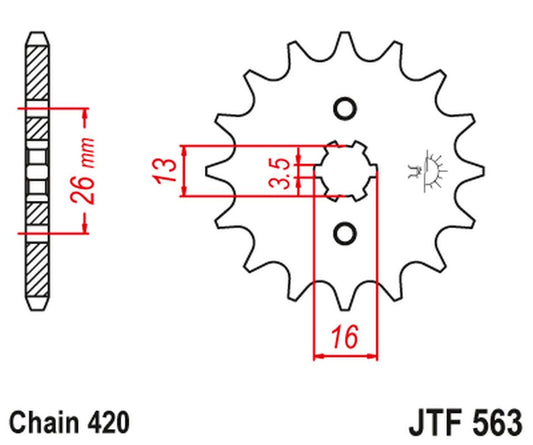Front Sprocket 415 11 SUZUKI TS 50, YAMAHA DT 50MX (41511JT) (Chain. 420)