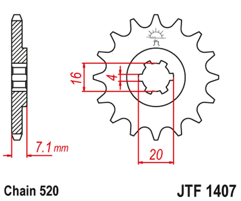 Front Sprocket 422 10 KAWASAKI KSF/KXF 80 '03-06', SUZUKI LT 80 '89-06' (42210JT) (Chain. 520)