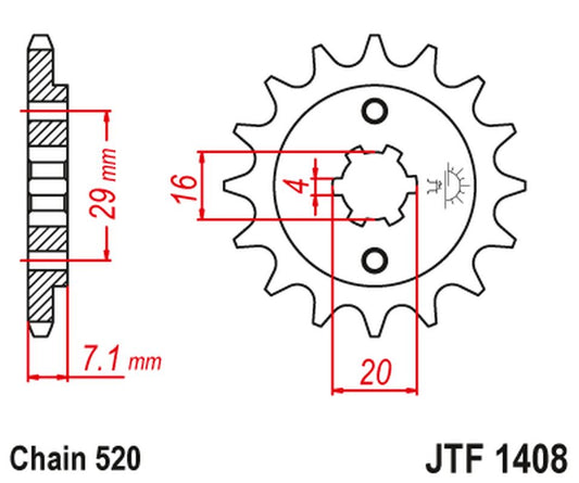 Front Sprocket 422 15 SUZUKI RV200 VAN VAN '15-19',TSR200 (TS) '90-92' (42215JT) (Chain. 520)