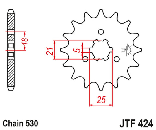 Front Sprocket 424 14 SUZUKI GT 380/550/750 (42414JT) (Chain. 530)