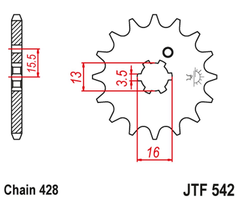 Front Sprocket 542 10 YAMAHA DT 80 MX-S '83-84' (54210JT) (Chain. 428)