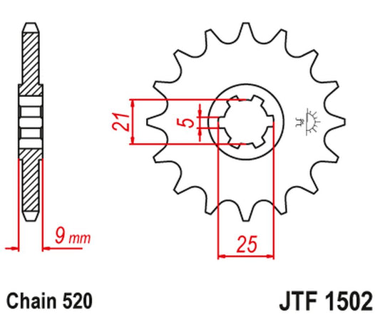Front Sprocket 569 13 KAWASAKI KXT 250 '87' (56913JT) (Chain. 520)