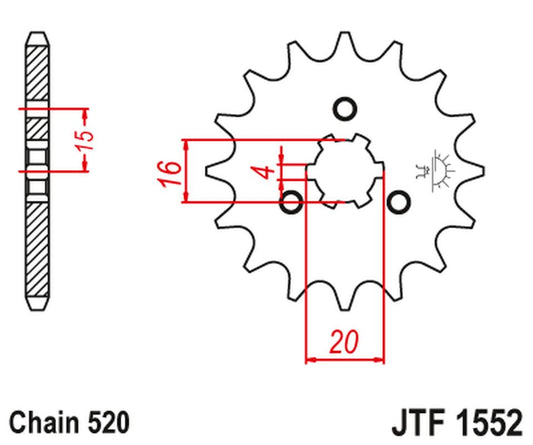 Front Sprocket YAMAHA YTM 200 '83-85' ( (Chain. 520)
