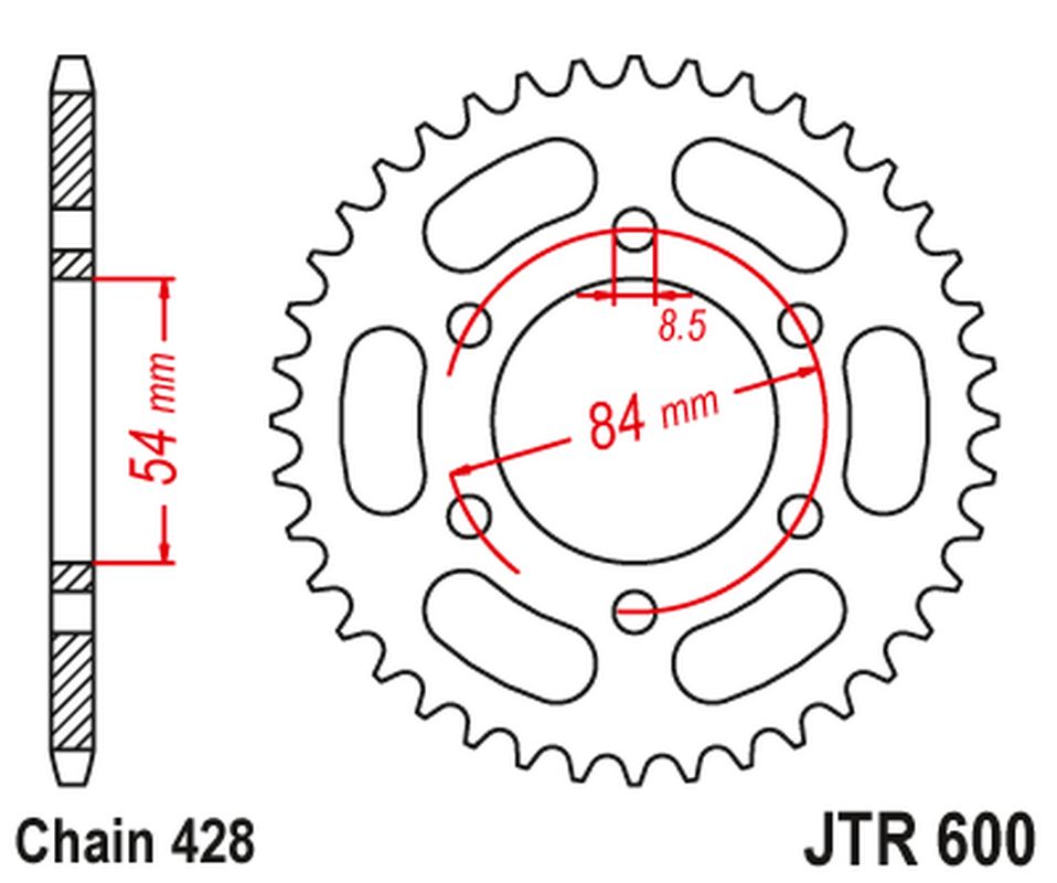 Rear Sprocket 1197 52 GILERA 125 RTX '85-88' (119752JT) (Chain.428)