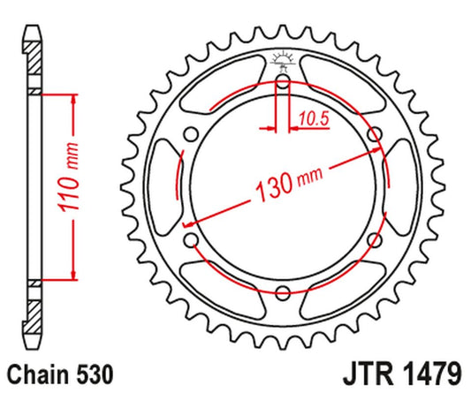 Rear Sprocket 241 45 YAMAHA YZF-R1 1000 '09-14' (24145JT) (Chain.530) (BLACK)