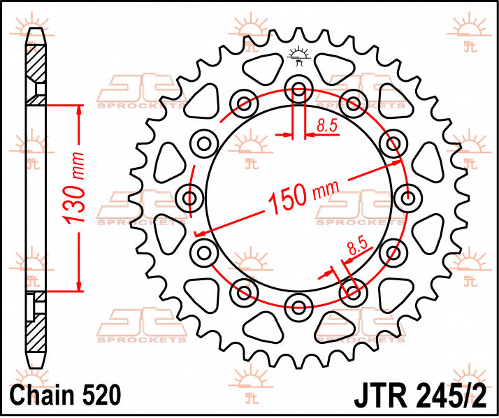 Rear Sprocket 245 41 HONDA XL 600 LM '85-'88 (24541JT) (Chain. 520)