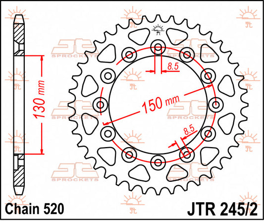 Rear Sprocket 245 41 HONDA XL 600 LM '85-'88 (24541JT) (Chain. 520)