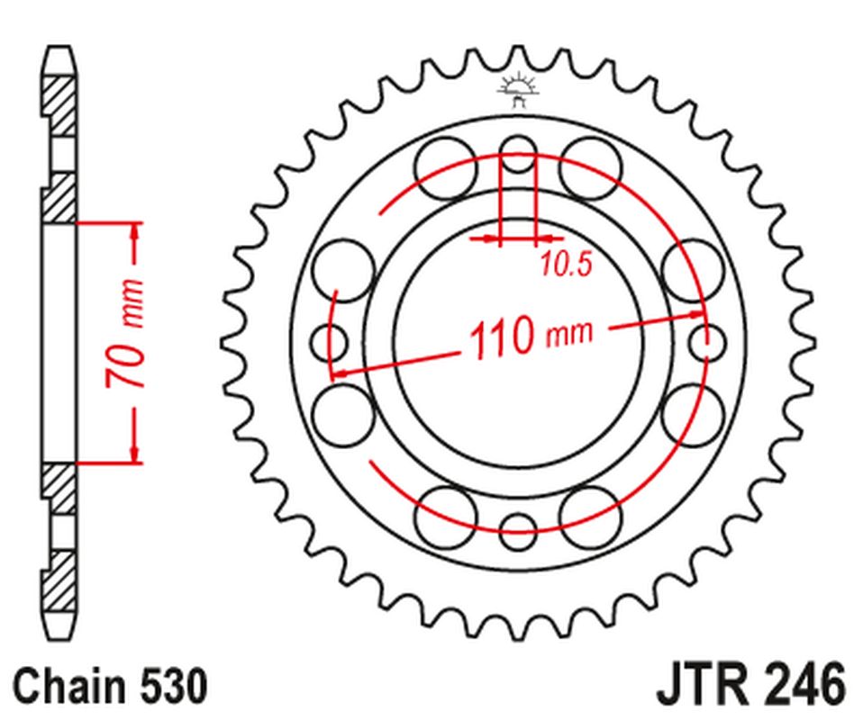 Rear Sprocket 246 35 HONDA CM 400T '79-'81 (NC01 )(24635JT) (Chain.530)