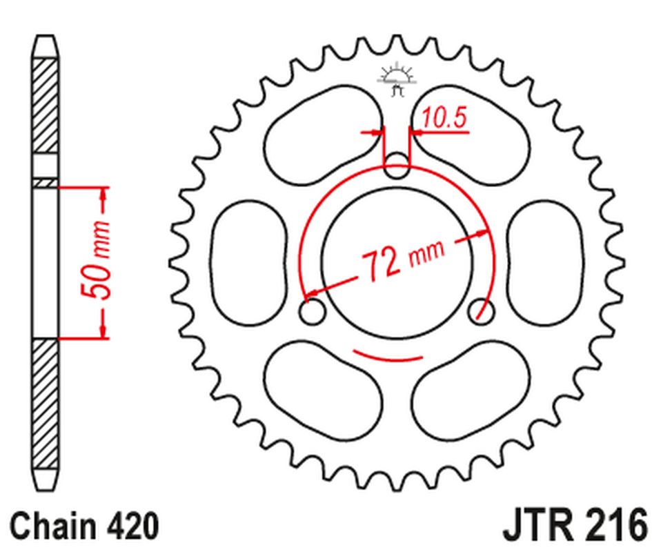 Rear Sprocket 251 36 HONDA NSR 50/75 '89-'93 (25136JT) (Chain. 420)