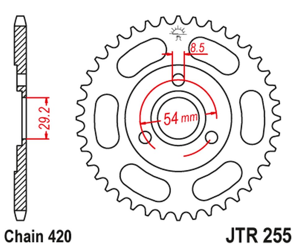 Rear Sprocket 255 26 HONDA Z 50 MONKEY (25526JT) (Chain.520)